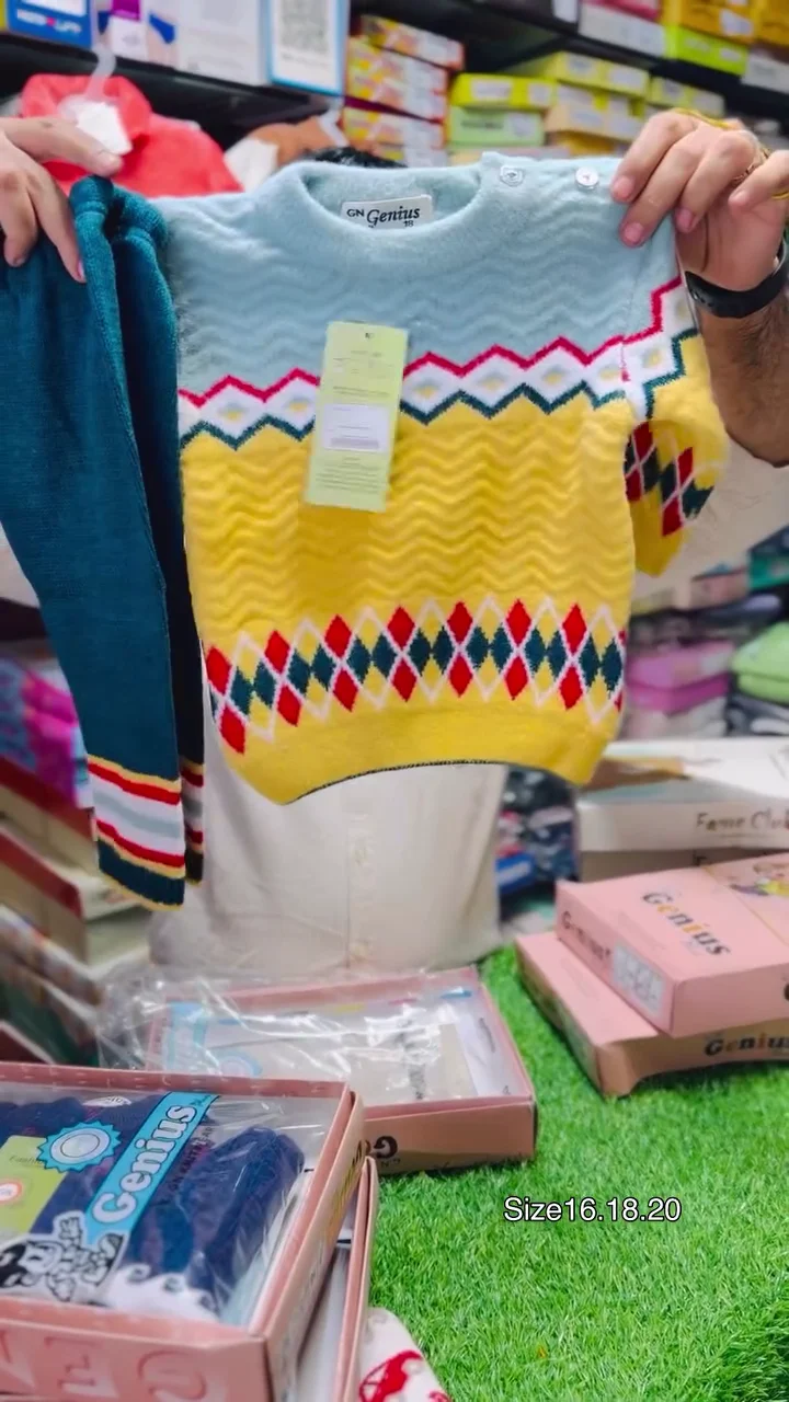 Baby Winter Sweater Set Car Pattern Knitted Pullover with Matching Cap Soft Warm Infant Wear for Boys